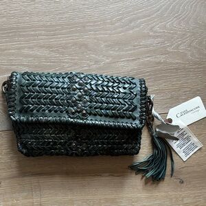 Green Woven Crossbody Bag